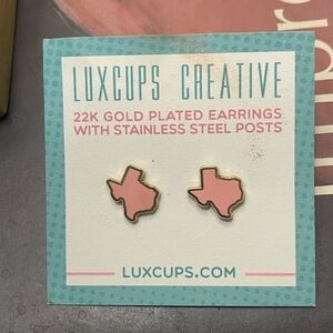 Texas-Shaped Pink Earrings